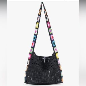 🆕 Crochet Beach Tote Bag Summer Vacation Hobo Tote Knit Bags for Women Mesh